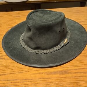 Koala-Roo Black Suede Men's Hat Leather Hat